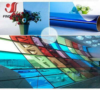 Buy Transparent Colourful Window Film Stain Glass Tint Self Adhesive Decor Roll DIY • 3.59£