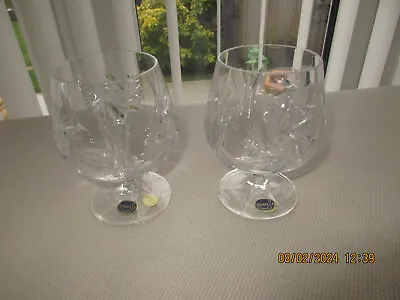 Buy 2 Bohemia Crystal Pinwheel Brandy Glasses • 10£