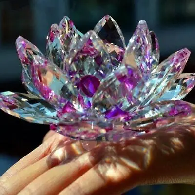Buy Crystal Flower Ornament Large Crystal Craft Home Decor E4G6 Pcs 1 V1S0 FAST • 7.66£
