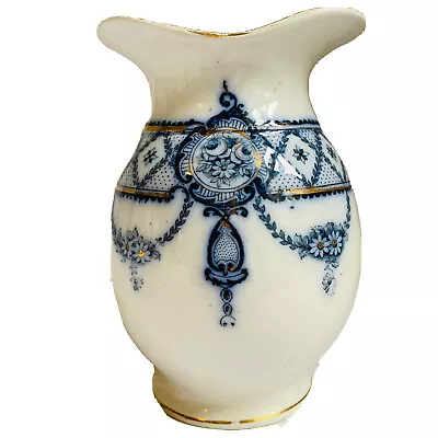 Buy Vintage Corona Ware Rosary Vase Blue Gold Highlights Swags Flowers READ • 11.99£