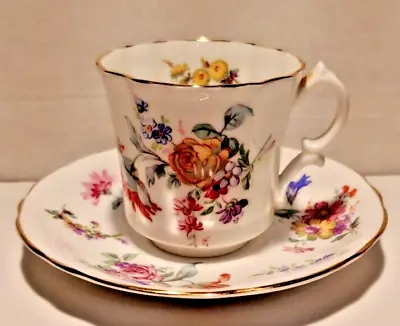 Buy Hammersley & Co Bone China Mixed Flowers Teacup & Saucer Made In England • 23.70£