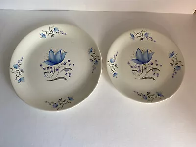Buy Poole Pottery Blue Floral Dinner Plate 25cm, Side Plate 21.5cm, By Fran Wise • 6.29£
