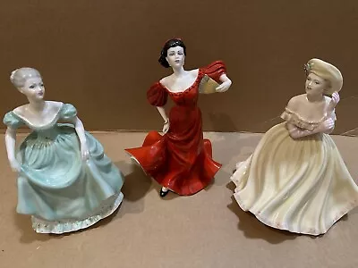 Buy 3 X Coalport Ladies Of Fashion Figurines, Marianne, Henrietta & Romany Dance • 39.99£