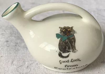 Buy Vintage Arcadian Crested China Vase. Lucky Black Cat Good Luck From Egglestone.  • 3.99£