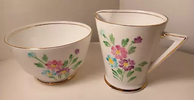 Buy Phoenix Wares- Cup & Sugar Bowl- Floral Retro Ceramic- T S Forester- Pretty GC • 12£