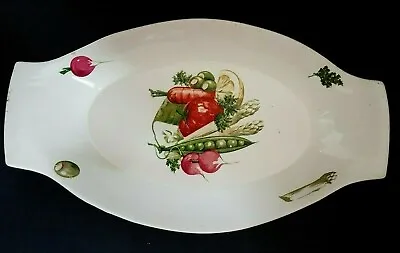 Buy Vintage Egersund Norway Oval Serving Dish In Vegetable Pattern - 26.5 X 15.5 Cm • 7£