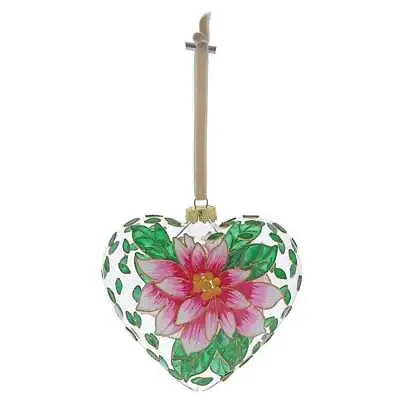 Buy Treasury Of Ornaments - Pink Flower Handpainted Glass Hanging Ornament • 10.75£