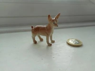 Buy Chihuahua - Beautiful, Miniature Pottery Standing Fawn & Cream Chihuahua • 2.10£
