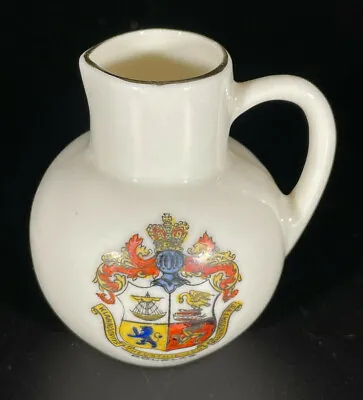 Buy Crested Ware Round Jug A & S Arcadian China Stoke On Trent Crest Of Douglas • 1.50£