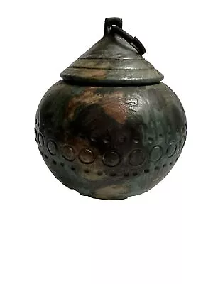 Buy Vtg Alvino Bagni Raymor Rare Garden Vase MCM Italy Pottery Metal Iron Ring Lid • 318.66£