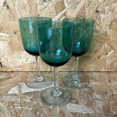 Buy 3 X Vintage 1960s Green Glass Port Wine Sherry Glasses - 13cm - French Arcoroc? • 5.99£