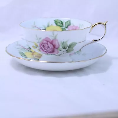 Buy Paragon Fine Bone China Teacup With Saucer Victoriana Rose Made In England • 72.39£