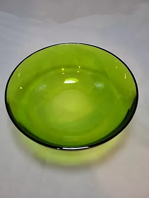 Buy Vintage 9 Inch Lalique Green Glass Uni Pattern Bowl - Crystal Cristal • 222.82£