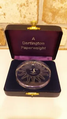 Buy A Dartington Glass Paperweight With Sun Face In Original Box  • 12£