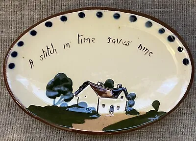 Buy Motto Ware Royal Watcombe Pottery - “A Stitch In Time Saves Nine” Pin Dish • 10£