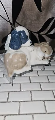 Buy Nao By Lladro  Wake Up! Playful Spaniel Puppy Dogs Figurine 1983 • 15£