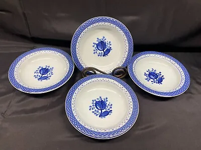 Buy Royal Copenhagen  TRANQUEBAR BLUE  Denmark #926 ~ Set Of 4 ~ Cereal Bowls 6 5/8  • 136.39£