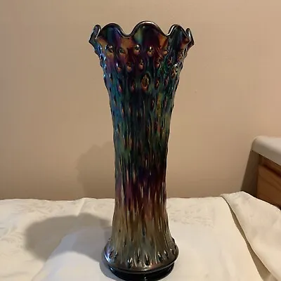 Buy Antique Northwood Carnival Glass Tree Trunk Vase Plunger Foot- Variant Midsize • 452.65£