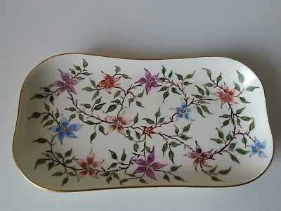 Buy Pretty Vintage Hand Painted Serving Dish/Tray Well Done 11 1/2 X 6 3/4 Inches  • 11.99£