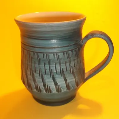 Buy Devon Blue Pottery Mug In Scgrafitti Style- Unused • 8£