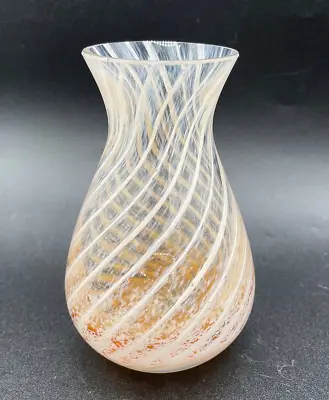 Buy Scottish Hand Blown Caithness Glass Bud Vase - Twisted White  Swirl Speckled • 9.50£