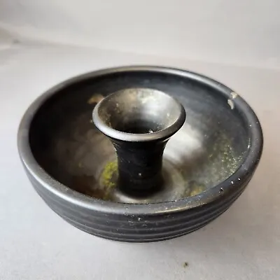 Buy Prinknash - Pottery Candle Holder - Handmade - Vintage - Black - Free P&P - Used • 11.50£