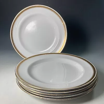 Buy MINTONS Minton Grecian Key White & Gilt Gold Rim 10” Dinner Plate - 6 Available • 14.95£