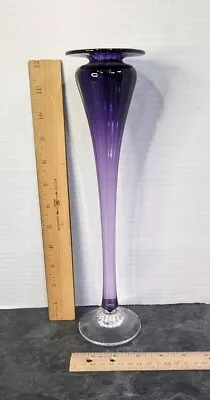 Buy Purple Vase Young & Constantin Amethyst Purple Blown Glass Vase Signed Numbered • 41.19£