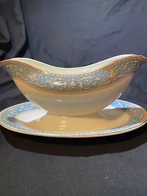 Buy Crown Ducal Ware Gravy Boat Plate Attached, Pattern Atlanta, Made In England • 14.65£