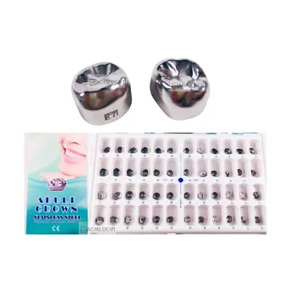 Buy Dental Molar Crown Stainless Steel Crowns Protect Adult Teeth 2*24Size=48Pcs 1st • 94.80£