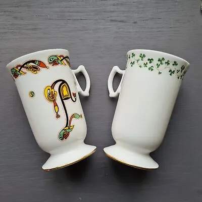 Buy Vintage Irish Celtic Tea Coffee Cups Mugs Breakfast For Two Royal Tara Art Cups  • 17£
