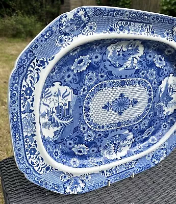 Buy Pearlware C1815 Large Platter Net Pattern Transferware Antique English Pottery • 60£