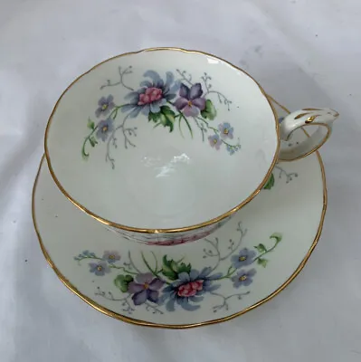 Buy Crown Staffordshire Floral Peony Tea Cup Saucer Set Fine Bone China England • 20.86£