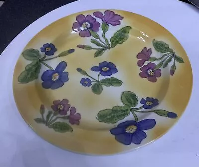 Buy Vintage Poole Pottery Plate Salad Dessert Primula Yellow Pink Blue England 9  • 10£