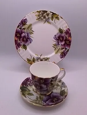 Buy Vintage Pansy 3 Pc By Duchess , Teacup And Saucer And Plate , English Bone China • 61.42£