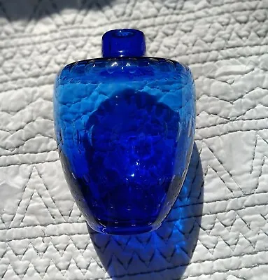 Buy Vintage Cobalt Blue Art Glass Vase Blenco? 7  Tall 5  Wide • 30.35£