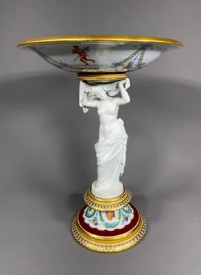 Buy 19c Royal Copenhagen Porcelain Figural Tazza Neoclassical Fruit Vase  16  Signed • 2,090.32£