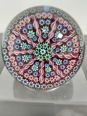 Buy Perthshire Millefiori PP2 Paperweight Ruby Ground,  P  Cane In The Outer Ring • 70£