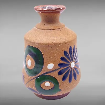 Buy Vintage Mexican Folk Art Pottery Vase Hand Painted Bud Vase Hand Painted 3.5”T • 19.73£