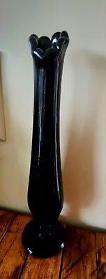 Buy Vintage Westmoreland Black Amethyst Swung Vase - Apx 10  • 19.17£
