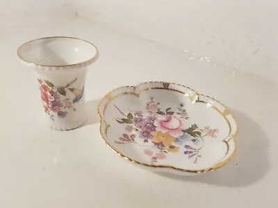 Buy Royal Crown Derby English Bone China 'Derby Posies LIII' Small Dish And Vase • 9.49£