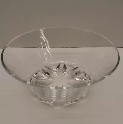 Buy Vintage Solid Heavy Clear Pressed Glass Serving Round Bowl 21cm • 7.95£