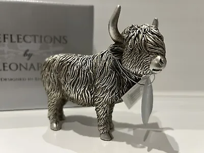 Buy Leonardo Silver Highland Coo Cow Scottish Farm Gift Figurine Ornament Figure • 14.19£