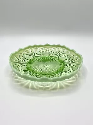 Buy Green Opalescent Glass Footed Bowl Tokyo Pattern Jefferson Glass 8  Antique • 20.75£