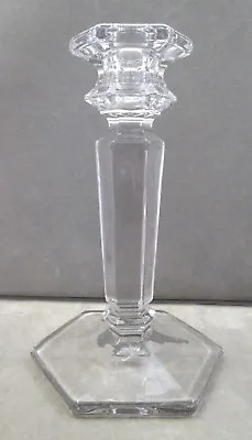 Buy Single Hexagonal Clear Glass Candle Stick Vintage/Holder 17cm • 6.50£