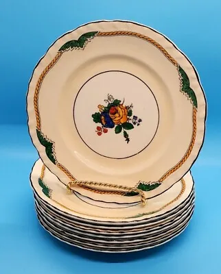 Buy Set Of 8 Vtg. Booths Silicon China England Cevlon Ivory Floral 6¼  Salad Plates • 72.38£