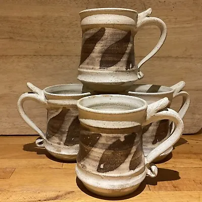 Buy Set Of 4 Vintage Studio Pottery Mugs • 24£