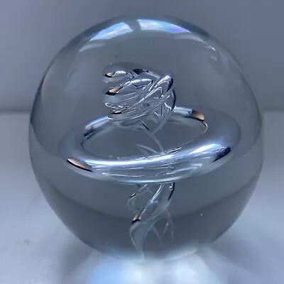 Buy Glass Paperweight Langham Glass House Clear With Spiral Core • 13.99£