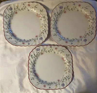 Buy Johnson Brothers Set Of 3 Summer Chintz Square Staffordshire Salad Plates Preown • 14.41£