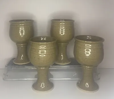 Buy 4 Studio Pottery Goblets • 24£